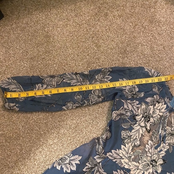 Like New for love&lemons silk floral dress blue - Picture 7 of 7